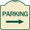 Signmission Parking With Right Arrow Heavy-Gauge Aluminum Architectural Sign, 18" x 18", TG-1818-24623 A-DES-TG-1818-24623 - alternate 1